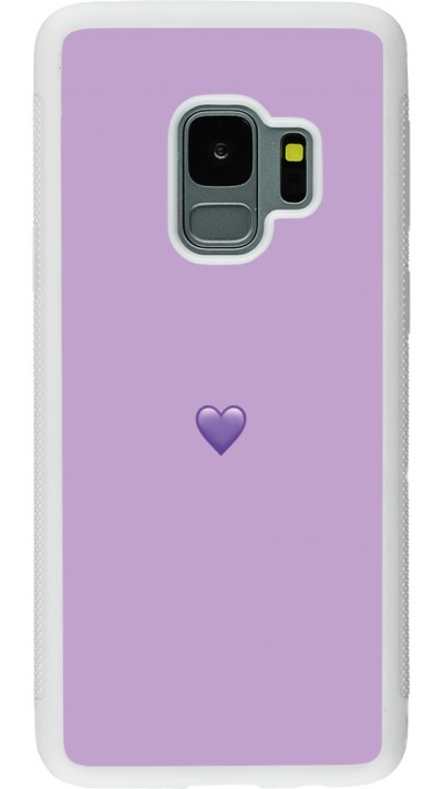 Samsung Galaxy S9 Case Hülle - Silikon weiss Valentine 2023 purpule single heart