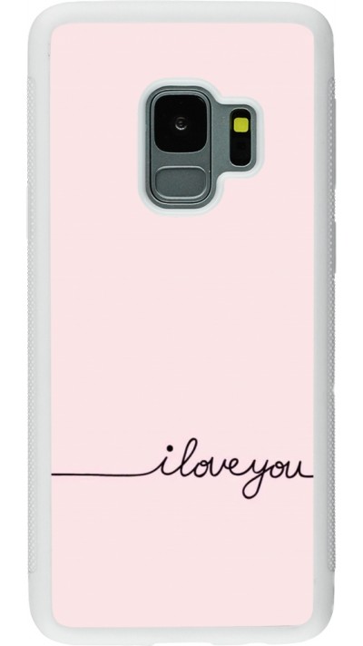 Samsung Galaxy S9 Case Hülle - Silikon weiss Valentine 2023 i love you writing