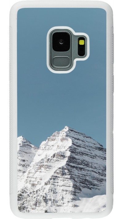 Samsung Galaxy S9 Case Hülle - Silikon weiss Winter 22 blue sky mountain