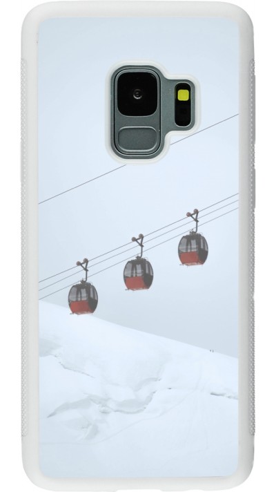 Samsung Galaxy S9 Case Hülle - Silikon weiss Winter 22 ski lift