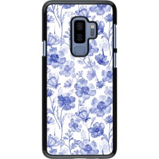 Samsung Galaxy S9+ Case Hülle - Spring 23 watercolor blue flowers