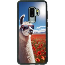 Samsung Galaxy S9+ Case Hülle - Silikon schwarz Lama Chic in Mohnblume