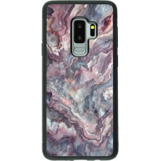 Samsung Galaxy S9+ Case Hülle - Silikon schwarz Violetter silberner Marmor