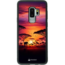 Coque Samsung Galaxy S9+ - Silicone rigide noir Safari sunset wildlife