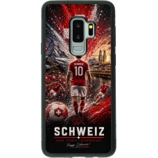 Samsung Galaxy S9+ Case Hülle - Silikon schwarz Fussball Schweiz splash 2026