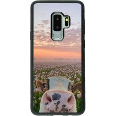 Samsung Galaxy S9+ Case Hülle - Silikon schwarz Cow with tulips 2026
