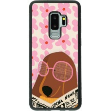 Samsung Galaxy S9+ Case Hülle - Silikon schwarz Dog with newspaper 2026