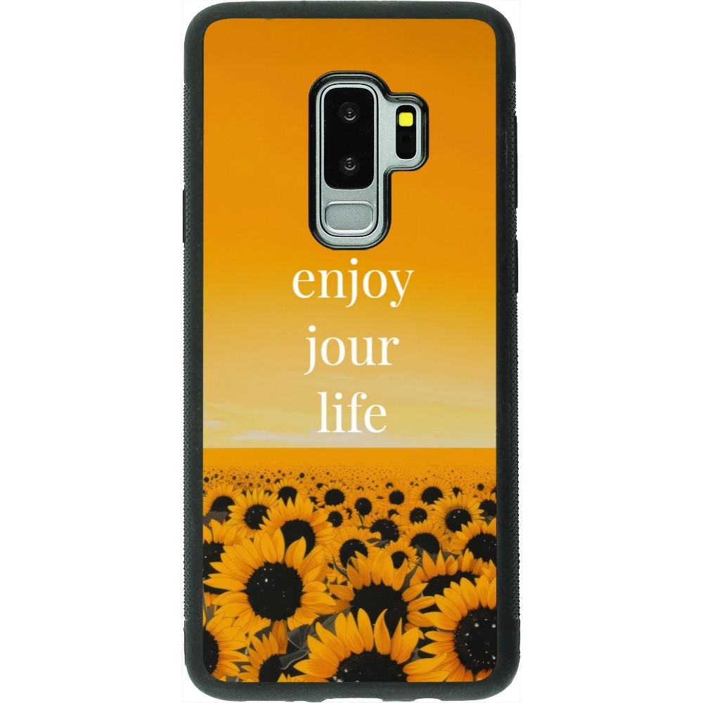 Samsung Galaxy S9+ Case Hülle - Silikon schwarz Summer 2025 Enjoy your life