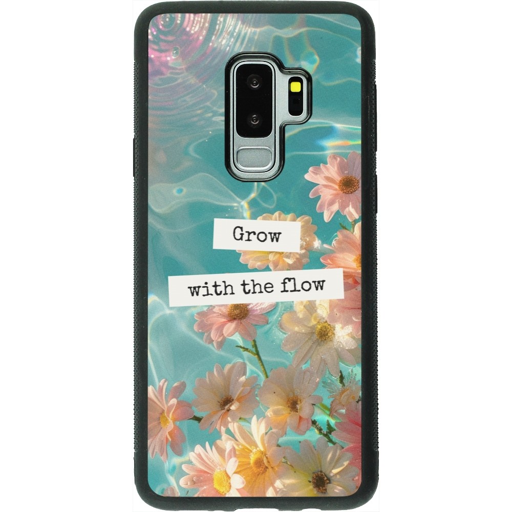 Samsung Galaxy S9+ Case Hülle - Silikon schwarz Summer 2025 Grow with the flow