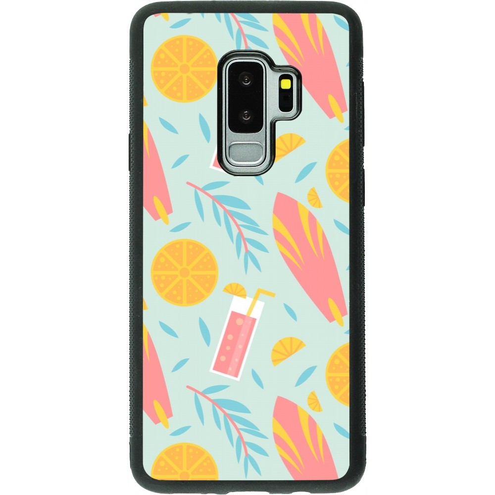 Samsung Galaxy S9+ Case Hülle - Silikon schwarz Summer 2025 Pattern citron
