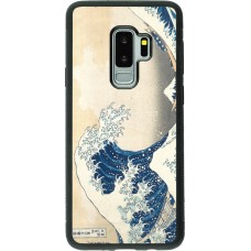 Samsung Galaxy S9+ Case Hülle - Silikon schwarz Kunstbild - Die große Welle vor Kanagawa - Hokusai