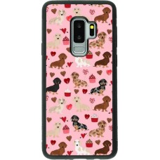 Coque Samsung Galaxy S9+ - Silicone rigide noir Valentine 2024 puppy love