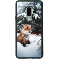 Samsung Galaxy S9+ Case Hülle - Silikon schwarz Weihnachten 2023 Fuechslein Tanne