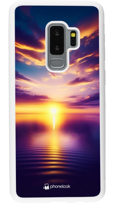 Samsung Galaxy S9+ Case Hülle - Silikon weiss Sonnenuntergang gelb violett