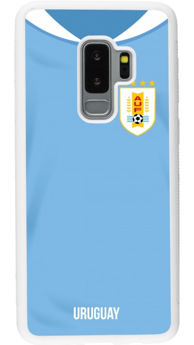 Samsung Galaxy S9+ Case Hülle - Silikon weiss Uruguay 2022 personalisierbares Fussballtrikot