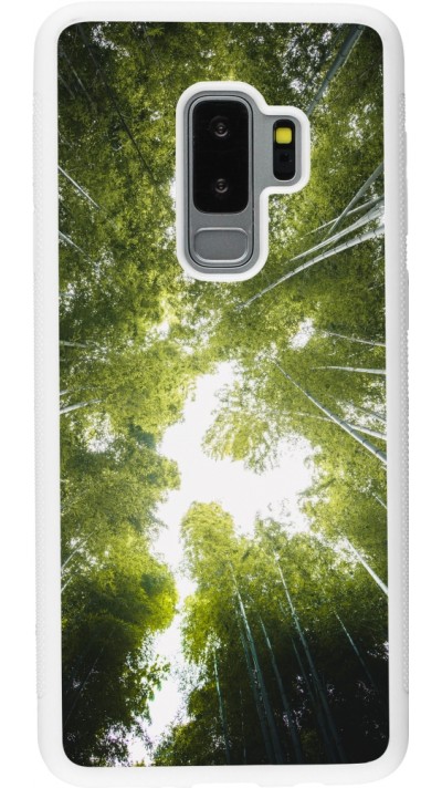 Samsung Galaxy S9+ Case Hülle - Silikon weiss Spring 23 forest blue sky
