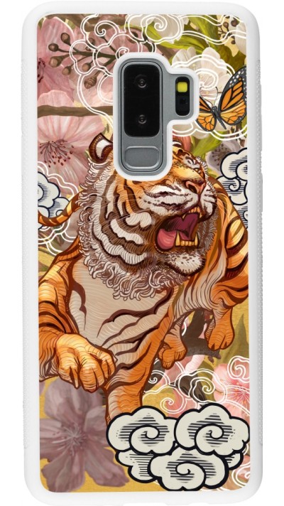 Samsung Galaxy S9+ Case Hülle - Silikon weiss Spring 23 japanese tiger
