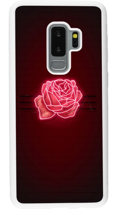 Samsung Galaxy S9+ Case Hülle - Silikon weiss Spring 23 neon rose