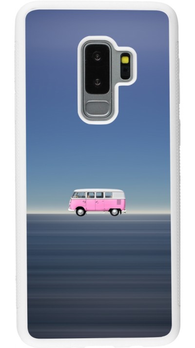 Samsung Galaxy S9+ Case Hülle - Silikon weiss Spring 23 pink bus