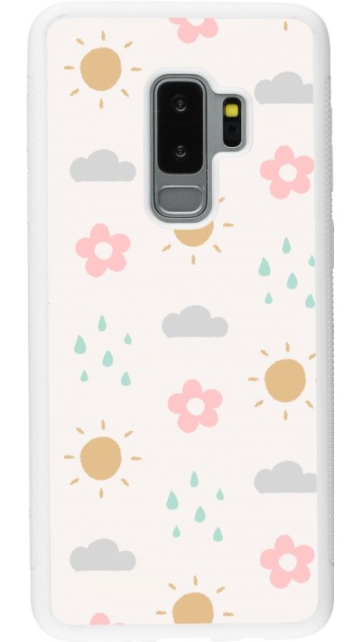 Samsung Galaxy S9+ Case Hülle - Silikon weiss Spring 23 weather