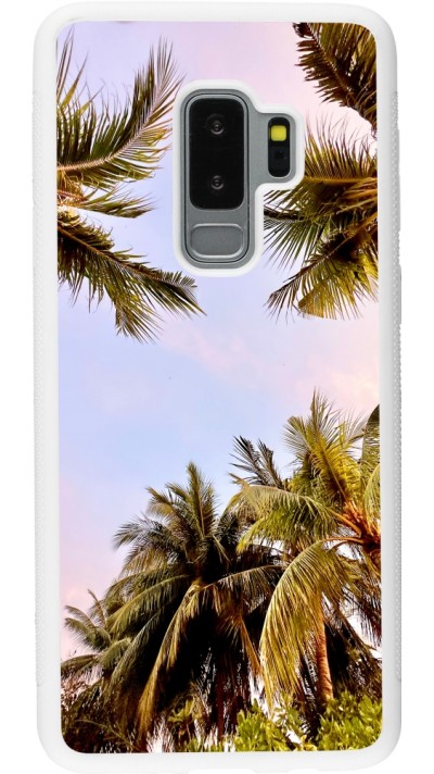 Samsung Galaxy S9+ Case Hülle - Silikon weiss Summer 2023 palm tree vibe