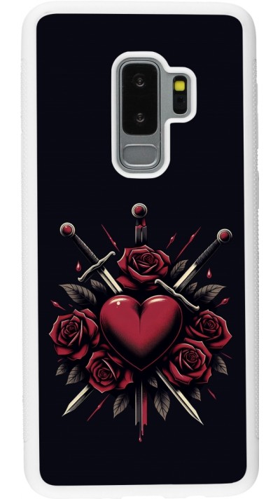 Samsung Galaxy S9+ Case Hülle - Silikon weiss Valentine 2024 gothic love
