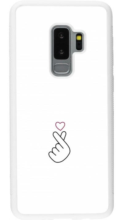 Samsung Galaxy S9+ Case Hülle - Silikon weiss Valentine 2024 heart by Millennials