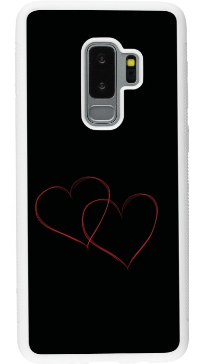 Samsung Galaxy S9+ Case Hülle - Silikon weiss Valentine 2023 attached heart