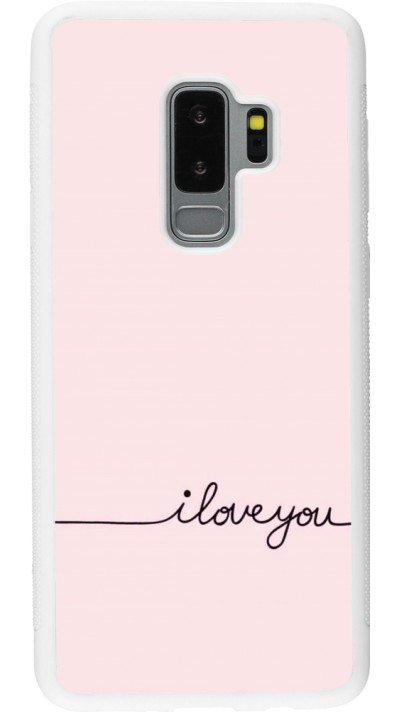 Samsung Galaxy S9+ Case Hülle - Silikon weiss Valentine 2023 i love you writing