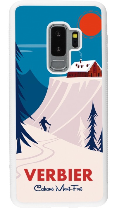 Samsung Galaxy S9+ Case Hülle - Silikon weiss Verbier Cabane Mont-Fort