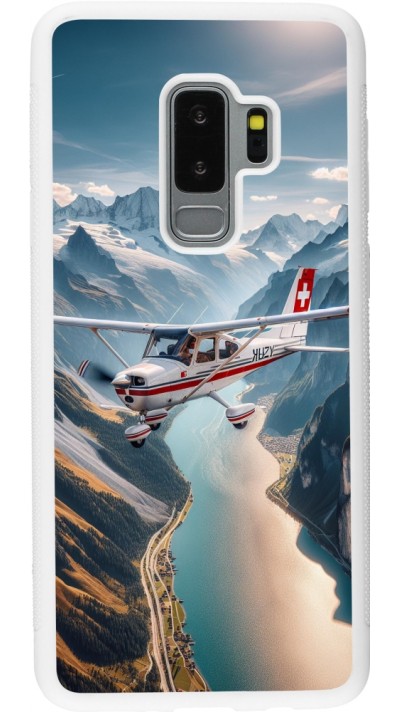Samsung Galaxy S9+ Case Hülle - Silikon weiss Schweizer Alpenflug