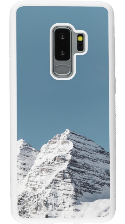 Samsung Galaxy S9+ Case Hülle - Silikon weiss Winter 22 blue sky mountain