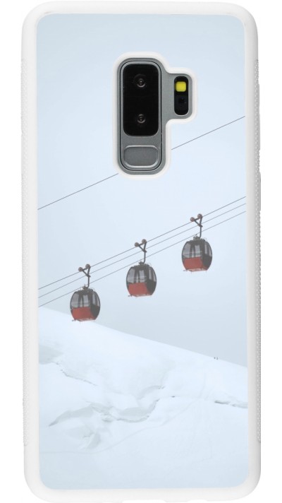 Samsung Galaxy S9+ Case Hülle - Silikon weiss Winter 22 ski lift