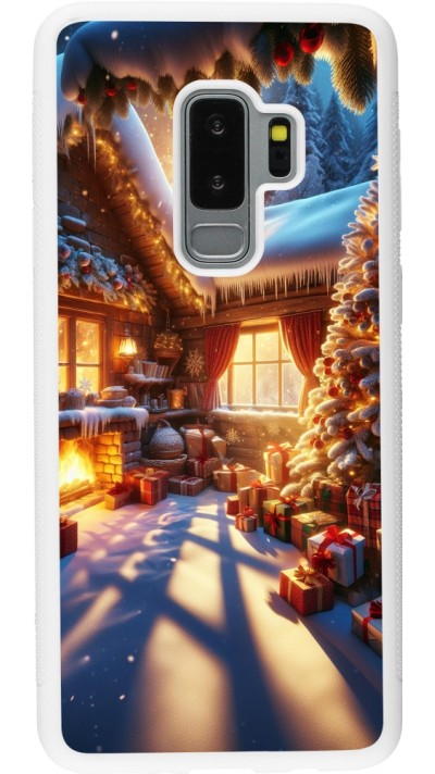 Samsung Galaxy S9+ Case Hülle - Silikon weiss Weihnachten Chalet Feerie