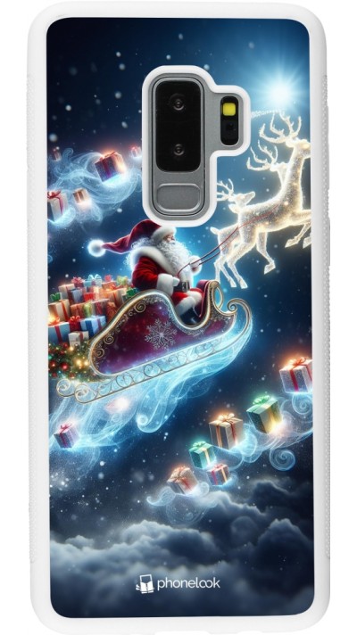 Samsung Galaxy S9+ Case Hülle - Silikon weiss Weihnachten 2023 Verzauberter Weihnachtsmann