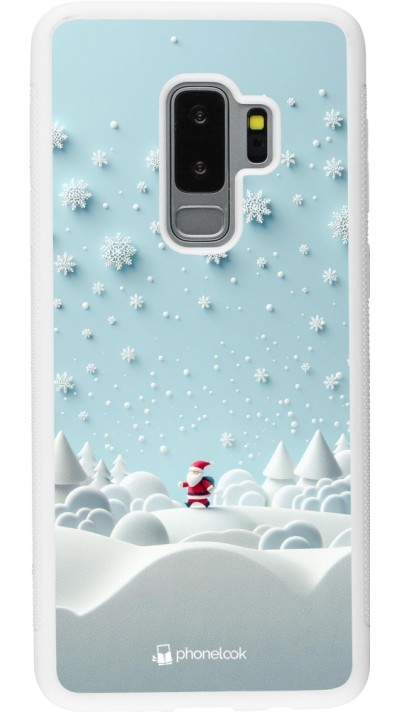 Samsung Galaxy S9+ Case Hülle - Silikon weiss Weihnachten 2023 Kleiner Vater Schneeflocke