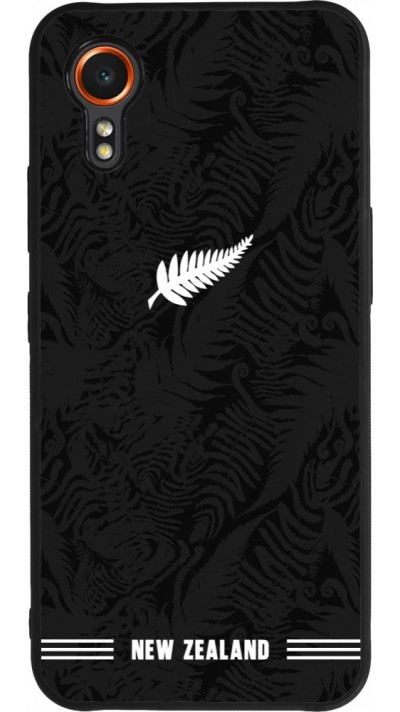 Coque Samsung Galaxy XCover 7 - Silicone rigide noir Maillot de football Nouvelle-Zélande 2026 personnalisable
