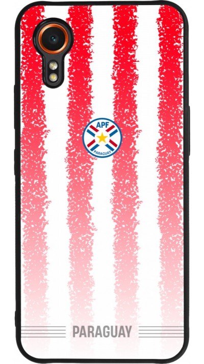 Coque Samsung Galaxy XCover 7 - Silicone rigide noir Maillot de football Paraguay 2026 personnalisable