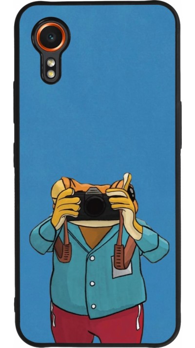 Coque Samsung Galaxy XCover 7 - Silicone rigide noir Frog with camera DTMF