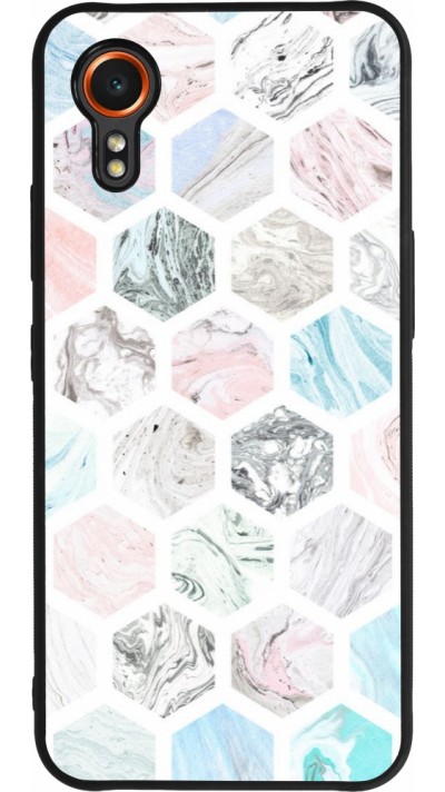 Coque Samsung Galaxy XCover 7 - Silicone rigide noir Marble Everything