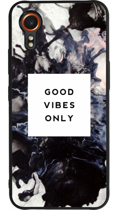 Coque Samsung Galaxy XCover 7 - Silicone rigide noir Marble Good Vibes Only
