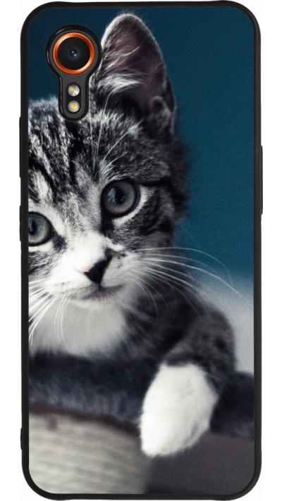 Coque Samsung Galaxy XCover 7 - Silicone rigide noir Meow 23