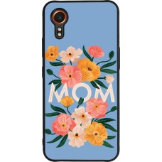 Coque Samsung Galaxy XCover 7 - Silicone rigide noir Mom 2026 Flowers