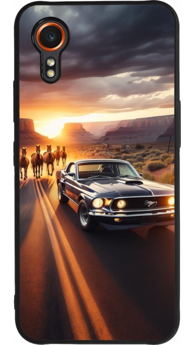 Coque Samsung Galaxy XCover 7 - Silicone rigide noir Mustang 69 Grand Canyon