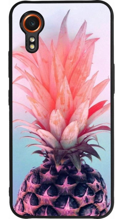 Samsung Galaxy XCover 7 Case Hülle - Silikon schwarz Purple Pink Pineapple