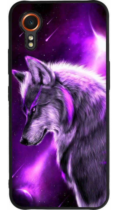 Samsung Galaxy XCover 7 Case Hülle - Silikon schwarz Purple Sky Wolf