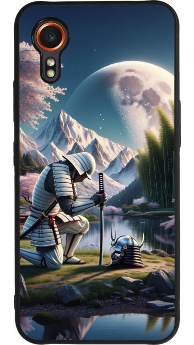 Samsung Galaxy XCover 7 Case Hülle - Silikon schwarz Samurai Katana Mond
