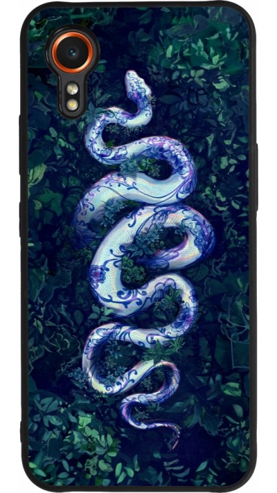 Coque Samsung Galaxy XCover 7 - Silicone rigide noir Serpent Blue Anaconda