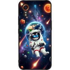 Samsung Galaxy XCover 7 Case Hülle - Silikon schwarz VR SpaceCat Odyssee