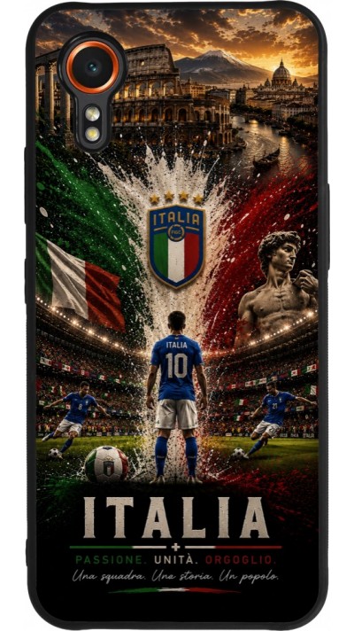 Coque Samsung Galaxy XCover 7 - Silicone rigide noir Football Italie splash 2026